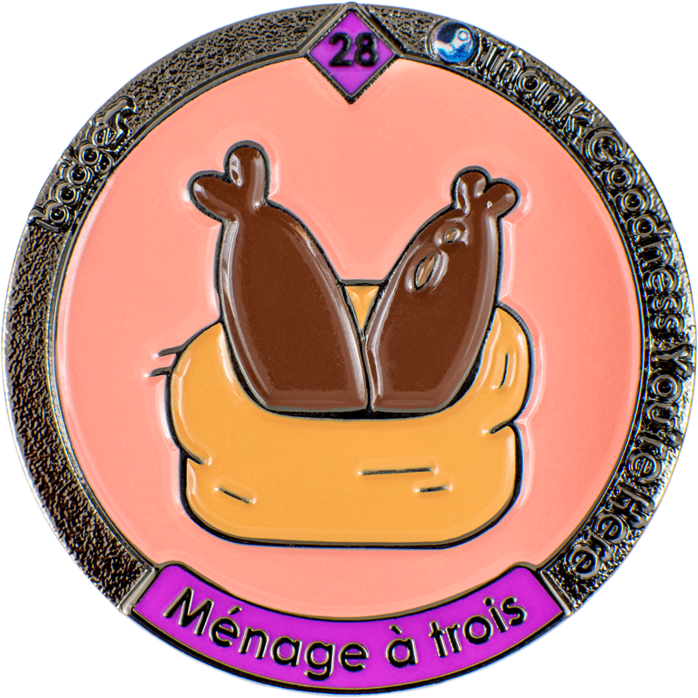 Ménage à trois badge representing the rare rarity level
