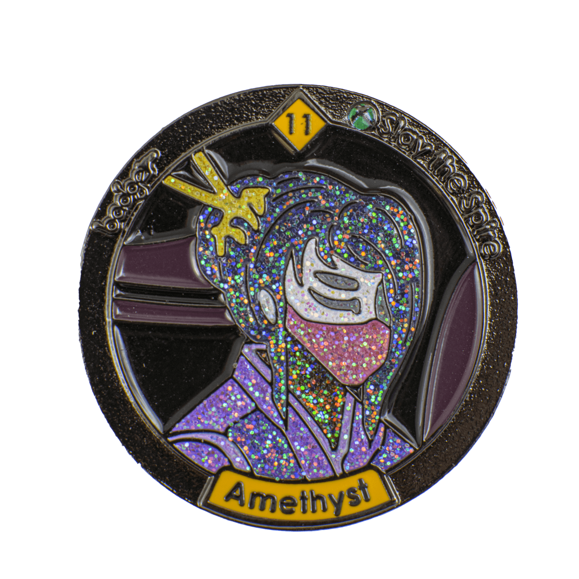 Badge front showing detailed artwork