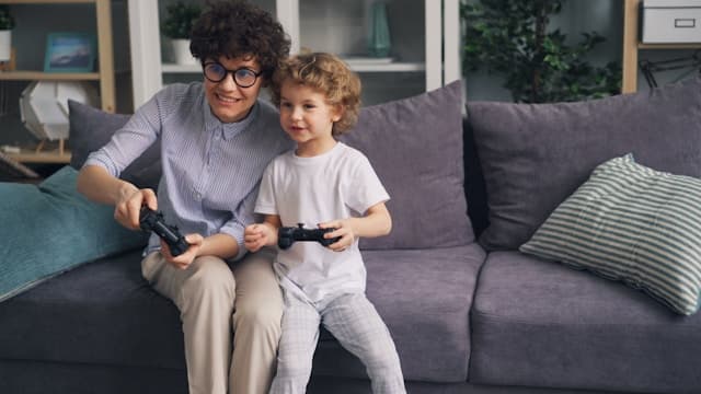 Friends gaming together